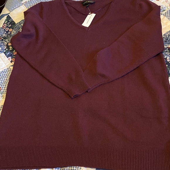 Lane Bryant Deep Burgundy V-Neck Sweater - Picture 2 of 7
